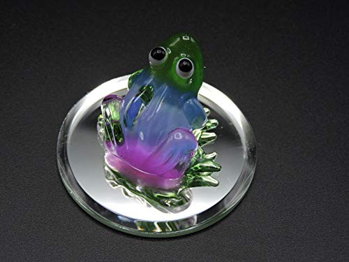 Handmade Blown Glass Mini Frog - Purple