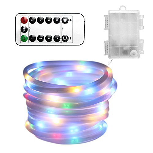 Christmas Rope Light String Lights 100 LED Dimmable Rope Light With Remote Control 8 Modes/Timer Indoor Outdoor Waterproof Light Decor for Garden Wedding Xmas Party Battery Powered (multicolor) Christmas Rope Light String Lights 100 LED Dimmable Rope Light With Remote Control 8 Modes/Timer Indoor Outdoor Waterproof Light Decor for Garden Wedding Xmas Party Battery Powered (multicolor)