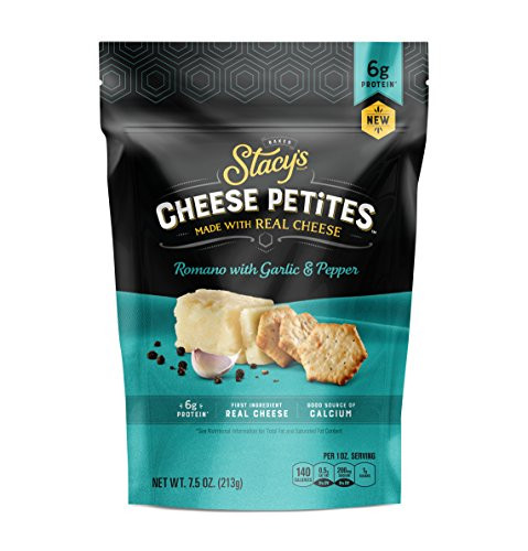 Stacys Cheese Petites Cheese Snack Romano  and  Black Pepper 7.5 Ounce Bag 2 Pack