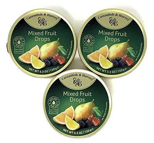 Cavendish And Harvey - Hard Candy Tin 5.3oz Pack of 3 Mixed Fruit Drops Cavendish And Harvey - Hard Candy Tin 5.3oz Pack of 3 Mixed Fruit Drops