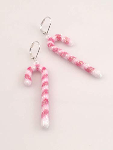 Red and White Christmas Candy Cane Earrings