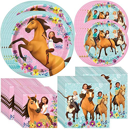 Unique Spirit Riding Free Dinnerware Bundle   Napkins Plates   Kids Birthday Party Animated Movie Themed Event Halloween Officially Licensed by Unique