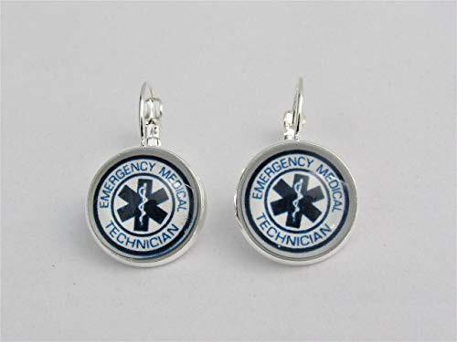 Emergency Medical Technician Lever Back Earrings EMT