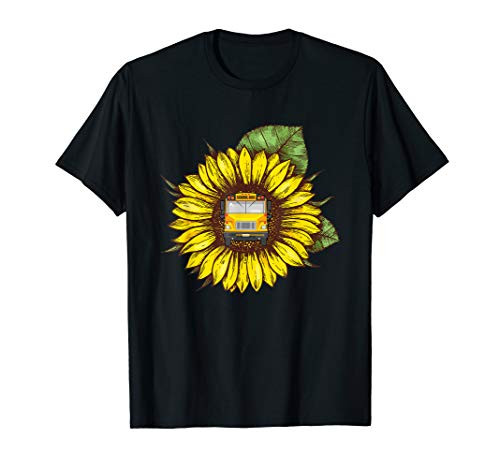 Sunflower School Bus Idea Gift T-shirt For Bus Drivers