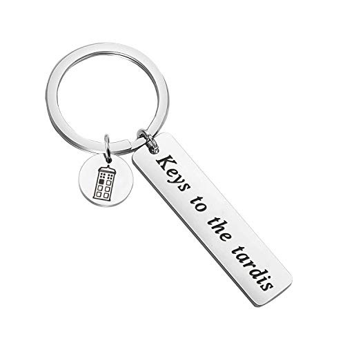 SEIRAA Doctor Who Keychain Keys To The Tardis Keychain Police Box Charm Jewelry Tardis Gift Movie Quote Gift  Keys To The Tardis