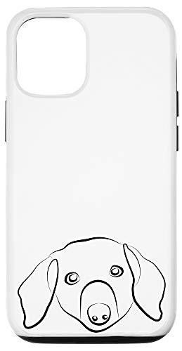 iPhone 12 12 Pro Dachshund Line Art Drawing Sausage Wiener Dog Case