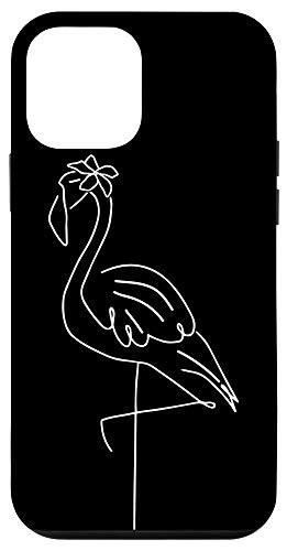 iPhone 12 mini Flamingo Line Art Abstract Minimalist Cool Novelty Gifts Case