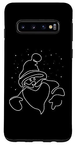 Galaxy S10 Santa Claus Line Art Minimalist Abstract Christmas Gifts Case