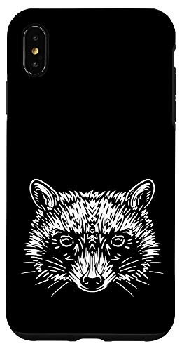 iPhone XS Max Racoon Animal Line Art Simple Minimal Art Case