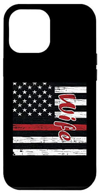 iPhone 12 Pro Max Wife USA Flag Black Thin Red Line Firefighter Fireman Gift Case iPhone 12 Pro Max Wife USA Flag Black Thin Red Line Firefighter Fireman Gift Case