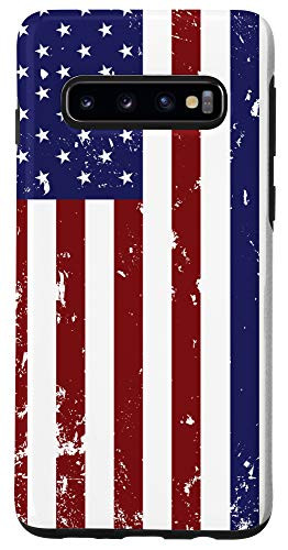 Galaxy S10 Thin Blue Line Vintage American Flag Police Officer Support Case