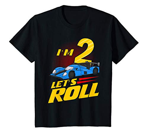 Kids 2nd Birthday Race Car Driver 2 Year Old Racing Car T-Shirt