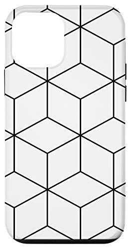 iPhone 12 mini Black White Lines Simpler Geometric Cube Pattern Style Gift Case