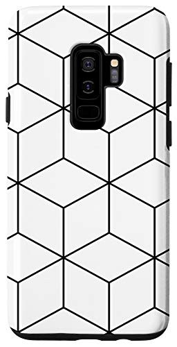 Galaxy S9plus  Black White Lines Simpler Geometric Cube Pattern Style Gift Case