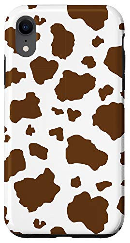 iPhone XR Cow Brown White Animal Print Case