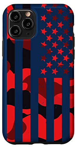 iPhone 11 Pro Army Military Thin Red Line US American Flag Camouflage Case