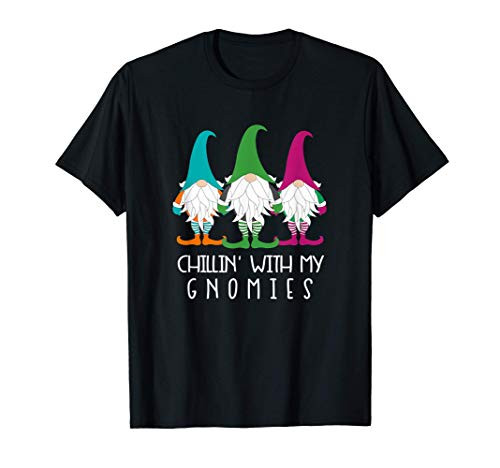 Chillin With My Gnomies Garden Gnome Christmas Lawn Care T-Shirt