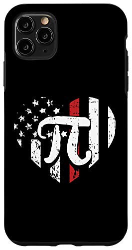 iPhone 11 Pro Max American Flag Red Line Pi-Day Cool Heart Firefighter Gifts Case