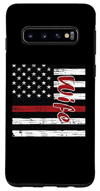 Galaxy S10 Wife USA Flag Black Thin Red Line Firefighter Fireman Gift Case Galaxy S10 Wife USA Flag Black Thin Red Line Firefighter Fireman Gift Case