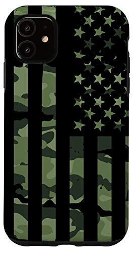 iPhone 11 Army Military Thin Green Line US American Flag Camouflage Case