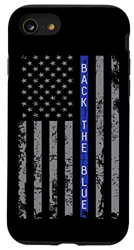 iPhone SE  2020    7   8 Back the Blue American Flag Heart Police Support Blue Line Case
