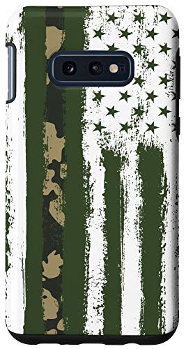 Galaxy S10e Army Military Thin Green Line US American Flag Camouflage Case