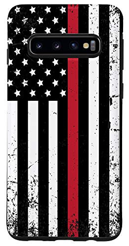 Galaxy S10 USA Thin Red Line American Flag Firefighter Fireman Gift Case