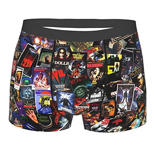 Mens Underwear Horror Movie Boxer Brief Waistband Open Fly Underpants XL