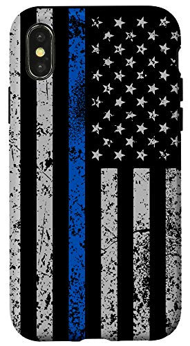 iPhone X XS USA Flag Thin Blue Line Cool Patriotism Police Officer Gift Case