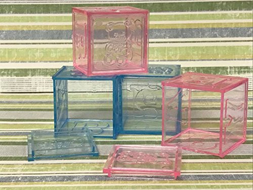 Baby Shower Blue and Pink Blocks Favor Keepsake Party Supplies 12 Ct