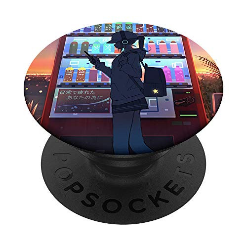 Anime Aesthetic Lofi Girl Scenery Japanese Otaku Gift PopSockets PopGrip Swappable Grip for Phones  and  Tablets