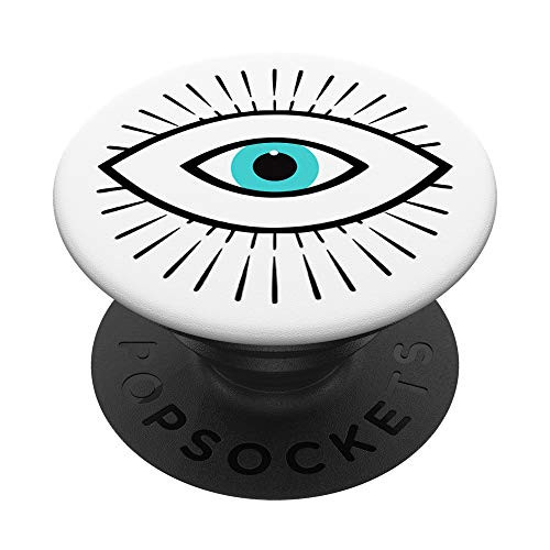 Black Evil Eye White PopSockets PopGrip Swappable Grip for Phones  and  Tablets