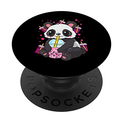 Boba Bubble Tea Panda Drinking Boba PopSockets Grip and Stand for Phones and Tablets