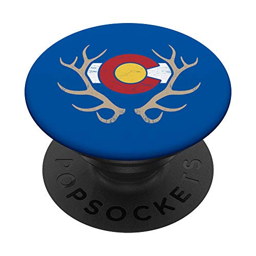 Colorado Elk Hunting - State Flag - Shed Antler Hunter PopSockets PopGrip Swappable Grip for Phones  and  Tablets