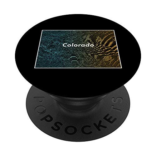 Colorado Topographical Map Mountains  and  Front Range Line Art PopSockets Grip and Stand for Phones and Tablets