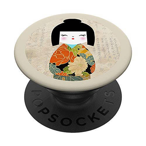 Cute Kokeshi Doll PopSockets Grip PopSockets PopGrip Swappable Grip for Phones  and  Tablets