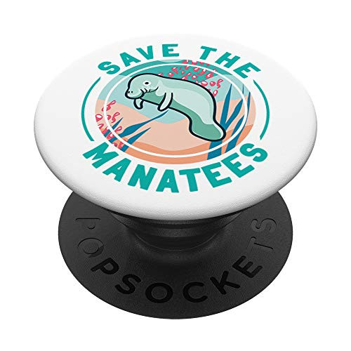 Cute Save The Manatees PopSockets PopGrip Swappable Grip for Phones  and  Tablets
