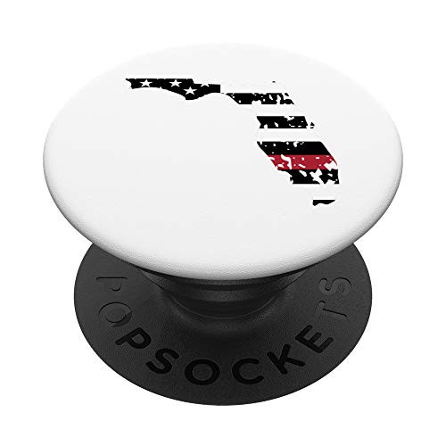 Florida Red Line Firefighter Flag PopSockets PopGrip Swappable Grip for Phones  and  Tablets