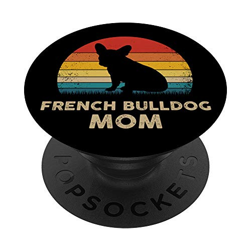 French Bulldog Mom Vintage Lines Colorful Cute Adorable PopSockets PopGrip Swappable Grip for Phones  and  Tablets