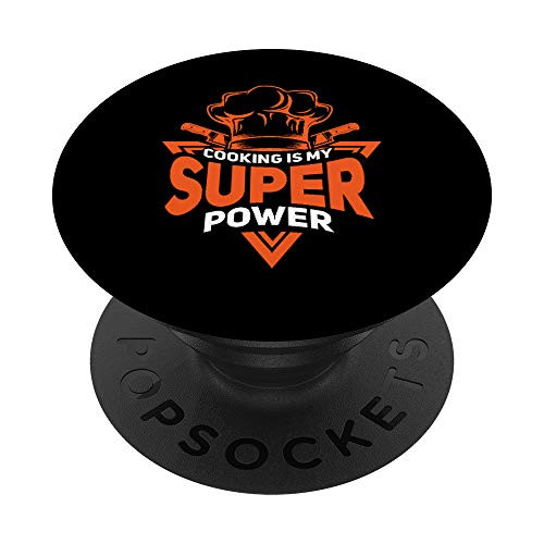 Funny Cook Gift Chef Cooking Is My Super Power PopSockets PopGrip Swappable Grip for Phones  and  Tablets