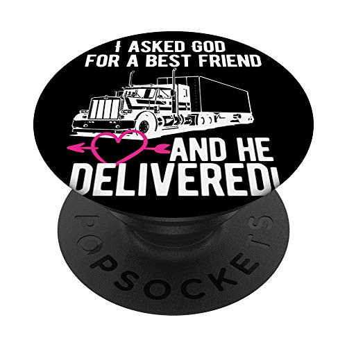 Funny Trucker Wife Design Gift For Truck Driver Girlfriend PopSockets Grip and Stand for Phones and Tablets Funny Trucker Wife Design Gift For Truck Driver Girlfriend PopSockets Grip and Stand for Phones and Tablets