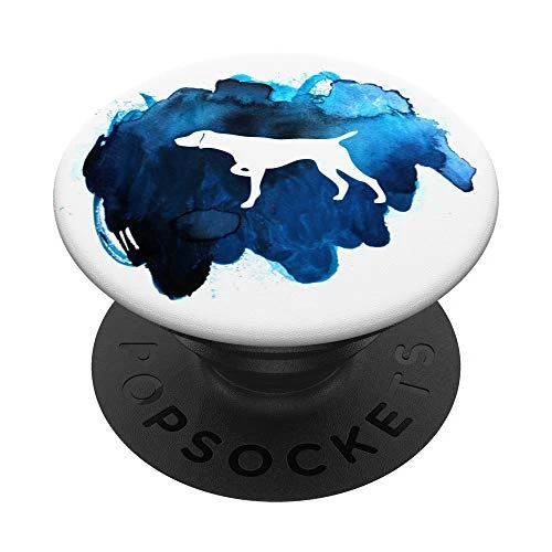 German Shorthair Pointer watercolor teal blue white PopSockets Grip and Stand for Phones and Tablets