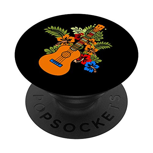 Hawaiin Uke Ukulele Gift I Flower Ukulele Aloha PopSockets Grip and Stand for Phones and Tablets