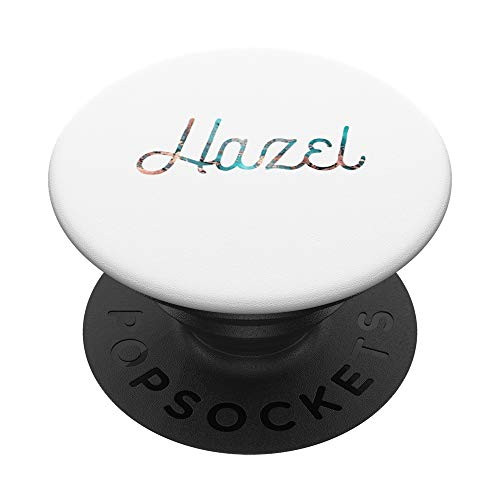 Hazel - White Minimalist Teal Rose Personalized First Name PopSockets PopGrip Swappable Grip for Phones  and  Tablets