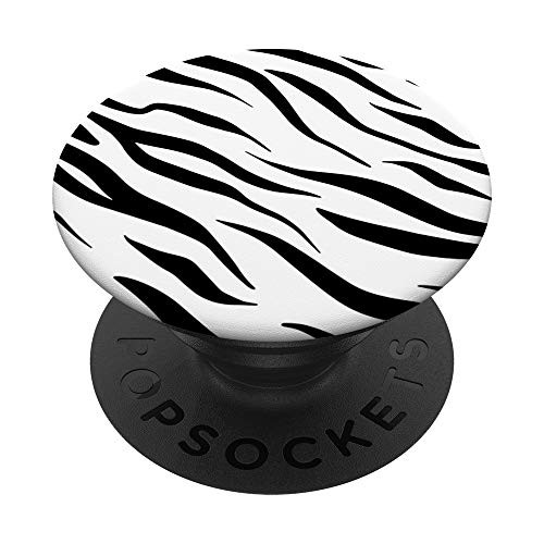 Illustration Print Animal Zebra Black Lines Pattern Art PopSockets PopGrip Swappable Grip for Phones  and  Tablets