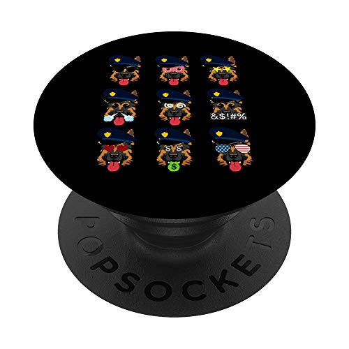 K9 Police Officer German Shepherd Thin Blue Line Kids Gifts PopSockets PopGrip Swappable Grip for Phones  and  Tablets
