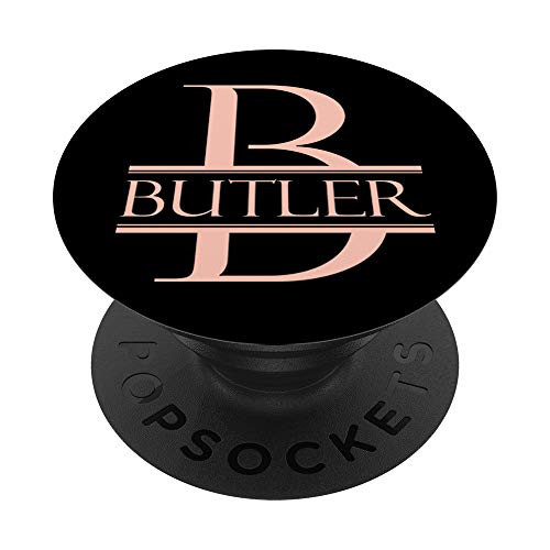 Last Name Butler Pink Initial Letter B Monogram PAAM091 PopSockets PopGrip Swappable Grip for Phones  and  Tablets