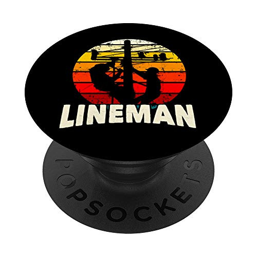 Lineman Gifts Line Worker Pole Climber Utility PopSockets Grip and Stand for Phones and Tablets