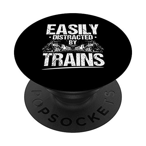 Locomotive Engineer Easily Distracted Train Driver PopSockets Grip and Stand for Phones and Tablets