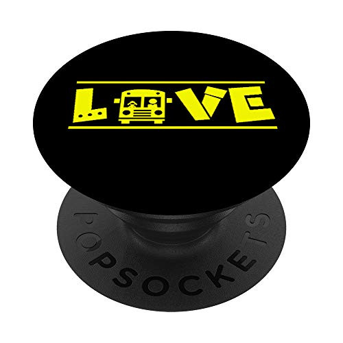 Love School Bus Driver Typography Gift For Busdriver PopSockets PopGrip Swappable Grip for Phones  and  Tablets